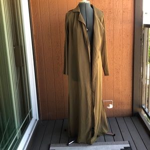 Olive Green Sheer Trench Coat
